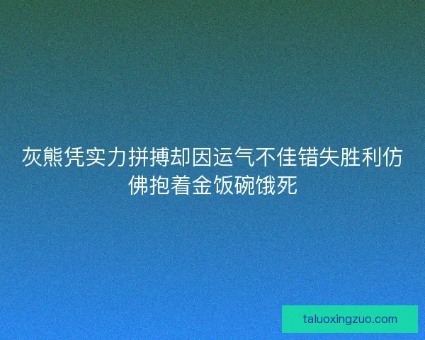 灰熊凭实力拼搏却因运气不佳错失胜利仿佛抱着金饭碗饿死