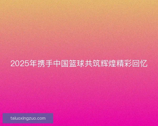 2025年携手中国篮球共筑辉煌精彩回忆